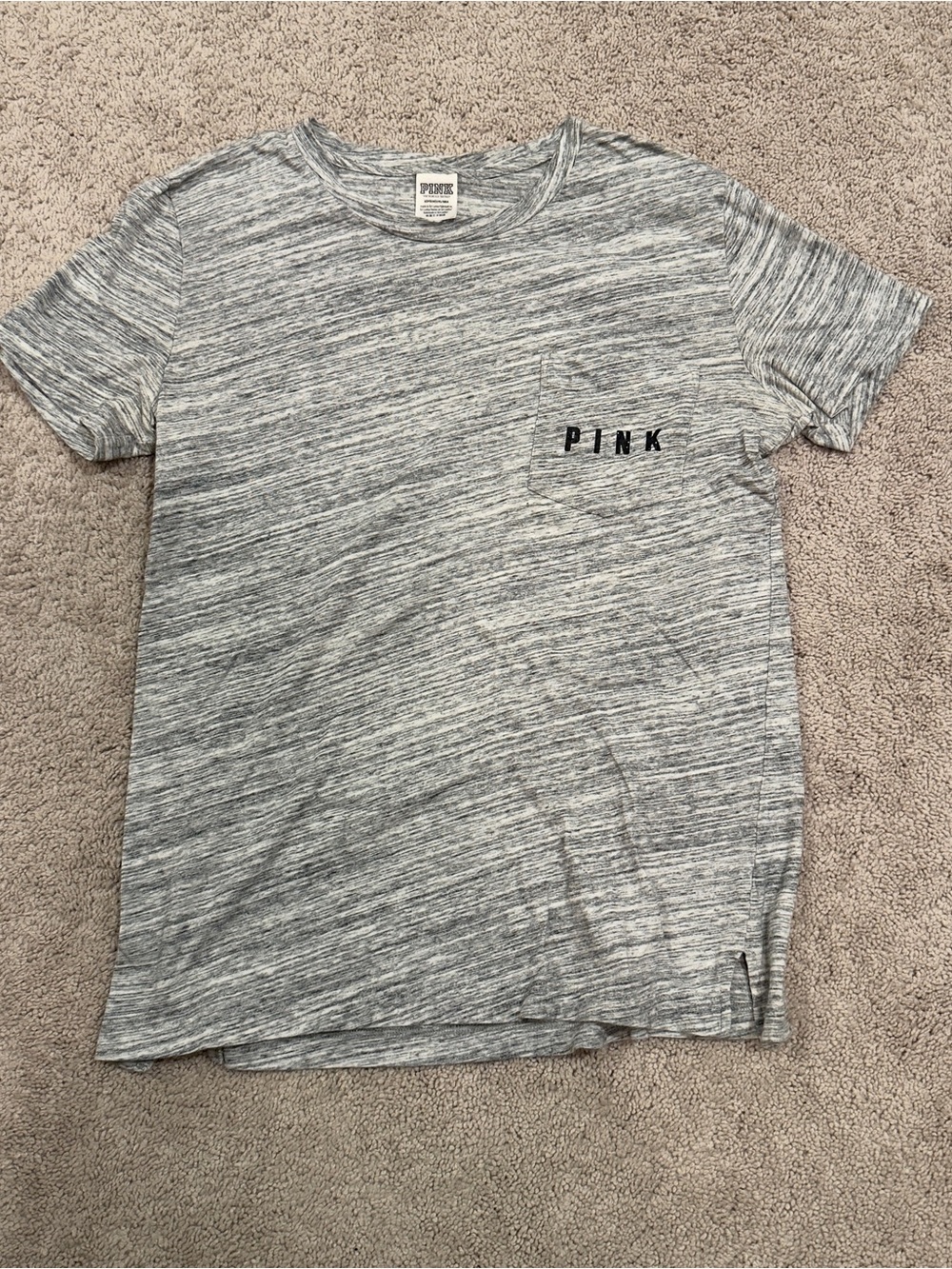 PINK Victoria's Secret Gray Marled Short Sleeve Tee